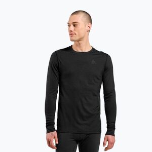 Férfi Termoaktiv pulóver ODLO Merino 200 Bl Top Crew Neck black (Merino 200 Bl Top Crew Neck LS 111602/15000) kép
