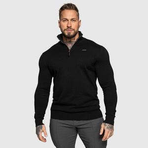 Kötött pulóver cipzárral Iron Aesthetics Tomas, fekete kép