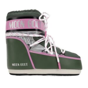 Alacsony téli cipők MOON BOOT MB ICON LOW SPACE RACING-GH01 FOREST GREEN SILVER PINK kép