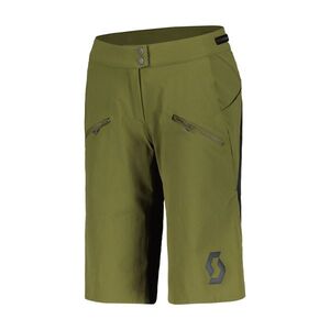 SCOTT Rövid kerékpáros nadrág kantár nélkül - TRAIL VERTIC PRO W/PAD W - zöld/fekete kép