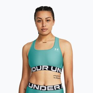 Fitness melltartó Under Armour HG Authentics Mid Branded radial turquoise/white (HG Authentics Mid Branded 1383544-482) kép