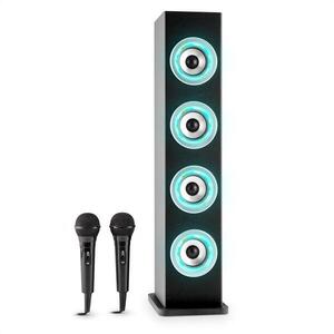 Auna Karaboom LED bluetooth hangfal, USB, AUX, karaoke, 2 mikrofon, fekete kép