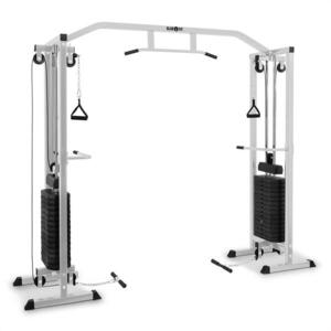 KLARFIT Cablefit edzőtorony, áthidaló, 2 x 77kg, kettő csigával, acél, ezüst kép