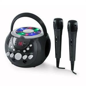 Auna SingSing, hordozható karaoke rendszer, LED, elemekkel üzemeltethető, 2 x mikrofon kép