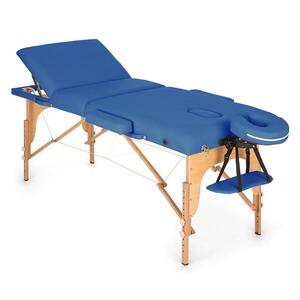 KLARFIT MT 500, masszázságy, 210 cm, 200 kg, összecsukható, finom felület, táska, kék kép