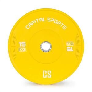 Capital Sports Nipton, bumper tárcsa, súly, 1 x 15kg, keményített gumi, sárga kép