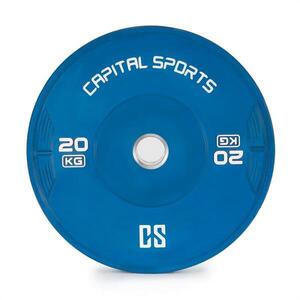 Capital Sports Nipton, bumper tárcsa, súly, 1 x 20 kg, keményített gumi, kék kép