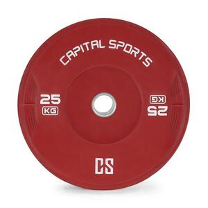 Capital Sports Nipton, bumper tárcsa, súly, 1 x 25kg, keményített gumi, piros kép