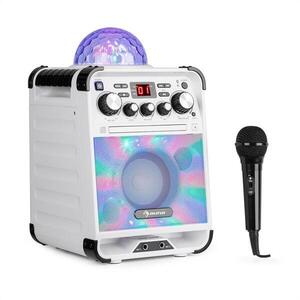 Auna Rockstar LED karaoke rendszer, CD-lejátszó, bluetooth, AUX, 2 x 6, 3 mm, fehér kép