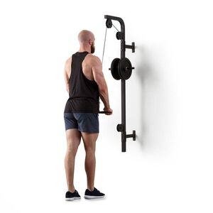 KLARFIT Hangman, csigás gép, falra szerelhető, 100 kg, 2, 5 m-es kábel, tricepsz rúd, fekete kép