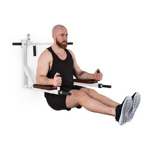 KLARFIT Bouncer, multifunkciós erősítő berendezés, dipsstation, multigym, 200 kg, acél, fehér kép