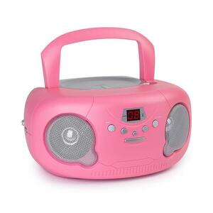 Auna Pink Bonbon CD Boombox, CD lejátszó, bluetooth, FM, AUX-IN, LED kijelző, rózsaszín kép