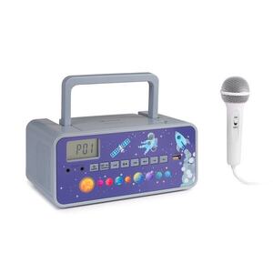 Auna Kidsbox Space CD Boombox, CD lejátszó, bluetooth, FM, USB, LED kijelző, szürke kép