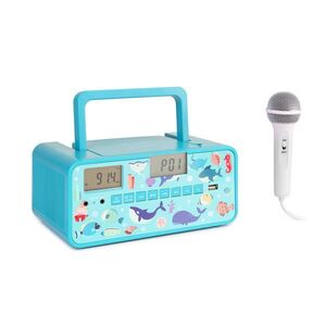 Auna Kidsbox Underwater CD Boombox, CD lejátszó, bluetooth, FM, USB, LED kijelző, türkiz kép