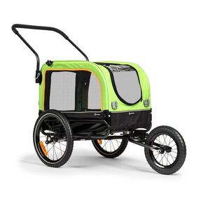 KLARFIT Corgi 2 az 1-ben, utánfutó és kutyakocsi, 600D Oxford, acélcső, figyelmeztető zászló kép