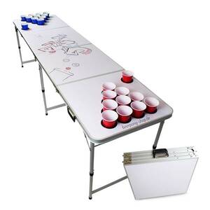 BeerCup Backspin, Beer Pong asztal, szett, fehér, DIY, fogantyúk, labdatartók, 6 labda kép