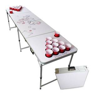 BeerCup Backspin, Beer Pong asztal, szett, fehér, DIY, fogantyúk, labdatartók, 6 labda kép