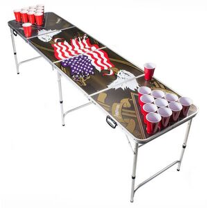 BeerCup Backspin, készlet asztallal beer ponghoz, American Eagle, fogantyúk, labdatartó, 6 labda kép