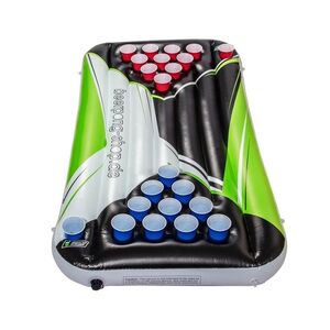 BeerCup Backcourt, beerpong felfújható gumimatrac, 11 nyílás poharanként, 4 fűzőlyukkal, neon megjelenés kép
