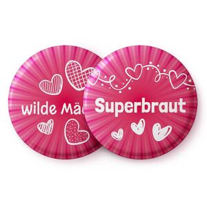 Spielehelden Wilde Mädels jelvények leánybúcsú ajándék 12 kitűző 5, 6 cm extra nagy leánybúcsú ajándék kép