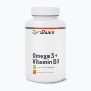 Zsírsavak + D3-vitamin étrend-kiegészítő GymBeam Omega 3 + D3 90 kapsułek (Omega 3 + Witamina D3 74083) kép