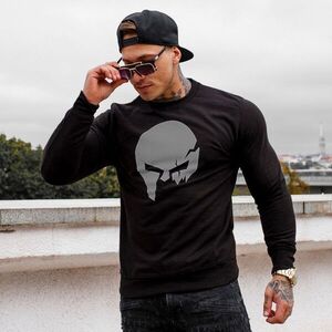Kapucni nélküli pulóver Iron Aesthetics SKULL, B&G kép