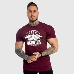 Férfi fitness póló Iron Aesthetics Force, bordó kép