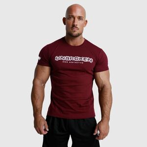 Férfi fitness póló Iron Aesthetics Unbroken, bordó kép