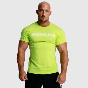 Férfi fitness póló Iron Aesthetics Unbroken, lime zöld kép