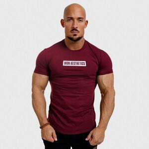 Férfi fitness póló Iron Aesthetics Boxed, bordó kép