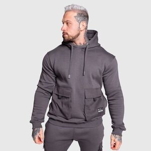 Kapucnis pulóver Iron Aesthetics Cargo Hoodie, sötétszürke kép