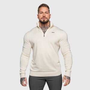 Kötött pulóver cipzárral Iron Aesthetics Tomas, bézs kép