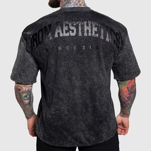 Oversize póló Iron Aesthetics College, washed black kép