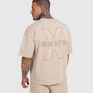 Férfi póló Iron Aesthetics X Washed, bézs kép