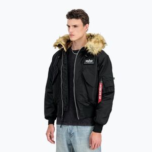 Alpha Industries férfi 45/P kapucnis Custom Bomber fekete/reflektív kabát (45/P Hooded Custom Bomber 113145285) kép