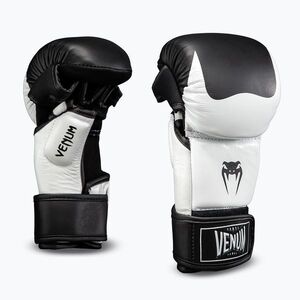 MMA kesztyűk Venum Attack 2.0 Sparring Leather black/white (Attack 2.0 Sparring Leather VENUM-06252-108) kép
