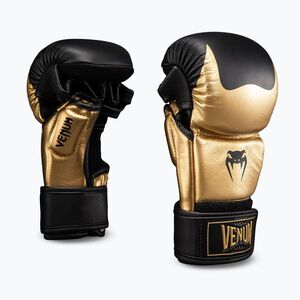 MMA kesztyűk Venum Attack 2.0 Sparring Leather gold/black (Attack 2.0 Sparring Leather VENUM-06252-449) kép