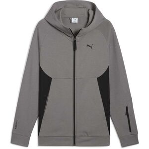 Puma TECH FULL ZIP HOODIE DK Férfi pulóver, sötétszürke, méret kép