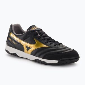 Mizuno Morelia Sala Classic IN fekete/arany/sötét árnyék férfi futballcipő (Morelia Sala Classic IN Q1GA230250) kép