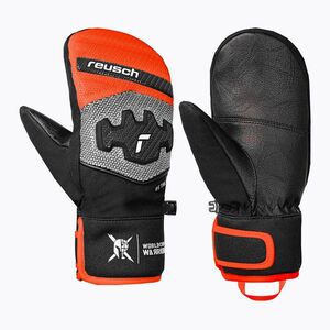Gyerek síkesztyűk Reusch Worldcup Warrior Prime R-Tex XT Mitten black/silver/fluo red (Worldcup Warrior Prime R-Tex XT Junior Mitten 6571544) kép