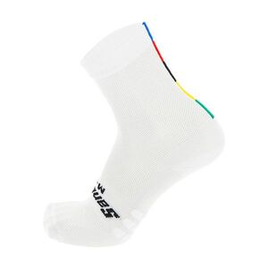 SANTINI Klasszikus kerékpáros zokni - UCI RAINBOW - fehér kép