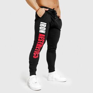 Jogger melegítő Iron Aesthetics Vertical, fekete-piros - HIBÁS TERMÉK kép