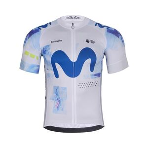 BONAVELO Rövid ujjú kerékpáros mez - MOVISTAR 2026 - fehér/kék kép