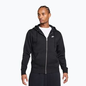 Férfi kapucnis pulóver Nike Club Full Zip Hoodie black/black/white (Club Full Zip Hoodie FN3861-010) kép