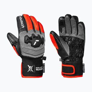 Gyerek síkesztyűk Reusch Worldcup Warrior GS black/silver/fluo red (Worldcup Warrior GS 6571111-7588) kép