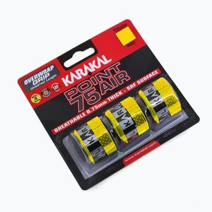 Squashütő markolatszalag Karakal Point 75 Air 3 pack yellow (Point 75 Air Overwrap Grip 3szt KA60434) kép