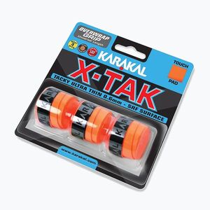 Squashütő markolatszalag Karakal X Tak 3 pack orange (X-Tak Overwrap Grip 3szt KA7017) kép