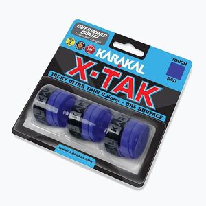 Squashütő markolatszalag Karakal X Tak 3 pack blue (X-Tak Overwrap Grip 3szt KA7015) kép