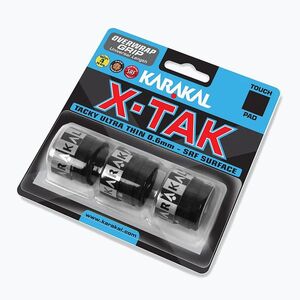 Squashütő markolatszalag Karakal X Tak 3 pack black (X-Tak Overwrap Grip 3szt KA7013) kép