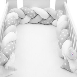 NEW BABY STARS Oldalvédő szegély kiságyhoz, szürke, méret kép